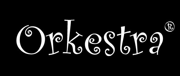 Orkestra Logosu : Siyah altzemin üstü beyaz yazı